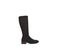 Xy London 'lucia' Low Block Heel Knee High Riding Boots In Jet Black Jet Black 7