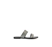 Xy London 'lucy' Slip On Flat Cork Slider Mules In True Black True Black 3