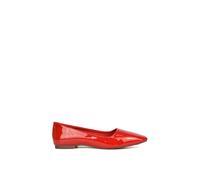 Xy London 'maci' Square Toe Slip On Flat Heel Ballerina Pumps In Red Red