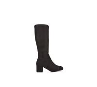Xy London 'masie' Knee High Boots With Block Low Mid Heel In Jet Black Jet Black