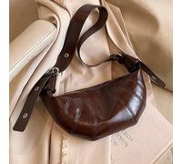 Xy London 'natalie' Crescent Crossbody Handbag With Zip Closure In Brown Brown One Size