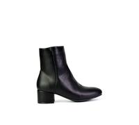 Xy London 'nolan' Mid Block Heel Ankle Boots With Inside Zip In Black Black