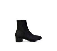 Xy London 'nolan' Mid Block Heel Ankle Boots With Inside Zip In Jet Black Jet Black