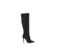Xy London 'nora' Pointed Toe Zip Up Knee High Stiletto Heel Long Boots In Jet Black Jet Black 8
