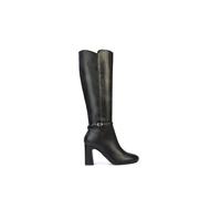 Xy London 'olly' Knee High Boots With Block Mid Heel In Black Black