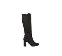 Xy London 'olly' Knee High Boots With Block Mid Heel In Jet Black Jet Black