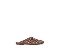Xy London 'opera' Slip On Cage Jelly Mule Flat Summer Sandals In Brown Brown 6