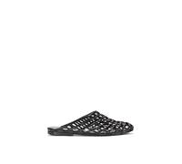 Xy London 'opera' Slip On Cage Jelly Mule Flat Summer Sandals In True Black True Black 5