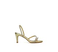 Xy London 'polly' Slingback Strappy Diamante Stiletto High Heel Sandals In Metallic Gold Metallic Gold 3