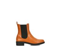 Xy London 'rachel' Low Flat Block Heel Ankle Chelsea Boots With Round Toe In Tan Tan 8