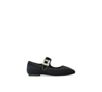Xy London 'rhyse' Mary Jane Diamante Buckle Square Toe Pumps In Jet Black Jet Black 4