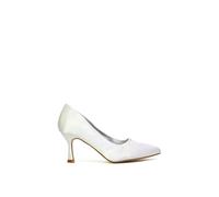 Xy London 'romi' Pointed Toe Court Shoes Mid Stiletto Heels In White White 4
