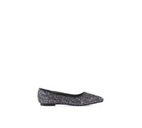 Xy London 'rosalie' Statement Pointed Toe Flat Bridal Ballerina Pump Shoes In Black Black