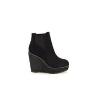 Xy London 'roweena' High Wedge Heel Platform Ankle Boots In Jet Black Jet Black 4