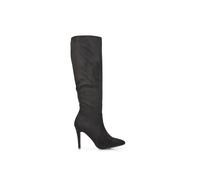 Xy London 'savvy' Pointed Toe Long Knee High Stiletto Heeled Boots In Jet Black Jet Black 7