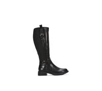 Xy London 'seraphine' Knee High Riding Boots Stretch Low Heel In Black Black