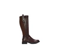 Xy London 'seraphine' Knee High Riding Boots Stretch Low Heel In Brown Brown