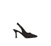 Xy London 'valerie' Stiletto High Heel Closed Toe Slingback Court Shoes In Black Black 3