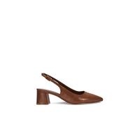 Xy London 'virelai' Shimmer Low Block Heels With Slingback In Brown Brown