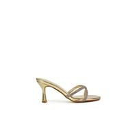 XY London Women's 'Abby' Strappy Diamante Stiletto Heel Sandal Mules in Metallic Gold | Size: 4