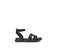 XY London Women's 'Angie' Flat Strappy Flexible Flatform Open Toe Sandals in Black | Size: 3 XY London Black 3