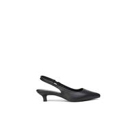 XY London Women's 'Avalone' Pointed Toe Sling Back Kitten Heel Sandals in Black | Size: 4 XY London Black 4