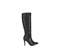 XY London Women's 'Bree' Pointed Toe Zip-up Stiletto Heel Knee High Boots in Black | Size: 8 XY London Black 8