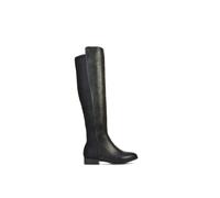 XY London Women's 'Charleigh' Flat Elasticated Over The Knee Boots in Black | Size: 8