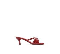 XY London Women's 'Claudia' Mid Heeled Sandal Slip On Mules With Square Toe in Red | Size: 5 XY London Red 5