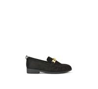 XY London Women's 'Heidi' Chain Detail Ruched Loafer Back to School Shoes in Jet Black | Size: 6 XY London Jet Black 6