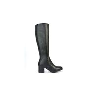 XY London Women's 'Honey' Knee High Boots with Mid Block Heel & Inside Zip in Black | Size: 4 XY London Black 4