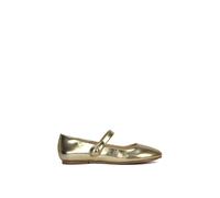 XY London Women's 'Joanna' Flat Closed Toe Mary Jane Ballet Dolly Shoes Pumps in Metallic Gold | Size: 4 XY London Metallic Gold 4