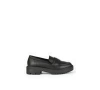 XY London Women's 'Kourtney' Chunky Sole Slip on Flat Loafers in Black | Size: 5