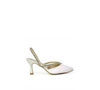 XY London Women's 'Marissa' Pointed Toe Diamante Sling Back Strappy Stiletto Bridal Heels in Ivory | Size: 3