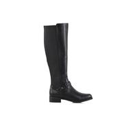 XY London Women's 'Mikayla' Elasticated Knee High Boots in Black | Size: 8 XY London Black 8