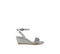 XY London Women's 'Reagan' Diamante Mid Wedge Sandal Heels in Silver | Size: 8 XY London Silver 8