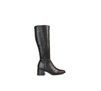 XY London Women's 'Ruby' Square Toe Zip Up Knee High Calf Boots With Low Heel in Black | Size: 3 XY London Black 3