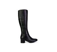 XY London Women's 'Valeria' Zip Up Knee High Boots With Mid Block Heel in Black | Size: 4 XY London Black 4