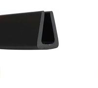 XYAGYUND U Rubber Channel 3.28Ft Black Flat Bottom Rubber Weather Stripping Insulation Edge Sealing Strip, for Window and Door Soundproofing,4x10mm(7mm x 10mm)