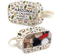 XYANFA Arizona Lover Makeup Bag Arizona Souvenir Gift Arizona Is Calling And I Must Go Cosmetic Bag, ARIZONA IS t-m, Fashion