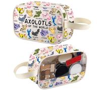 XYANFA Axolotls Of The World Axolotl Makeup Bag Axolotl Salamander Lover Gift Axolotl Travel Toiletry Bag Organizer Pouch Cosmetic Bag, AXOLOTLS tm, Fashion