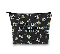 XYANFA Diabetes Bag Type 1 Type 2 Diabetic Medical Bag Supply Storage Organization All My Diabeetes Stuff (Black)