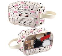 XYANFA Lash Artist Clear Makeup Bag Lash Tech Gift Eyelashes Artist Esthetician Travel Toiletry Bag Lash Stylist Lash Organizer Pouch Cosmetic Bag (Lash Artist tm)