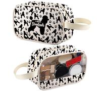 XYANFA Poodle Makeup Bag - Standard Poodle Mom Gift - Zipper Pouch - Travel, Makeup, Toiletry - Unisex-Adult - Cotton and Linen, I HAVE Standards t-m, L, Fashion