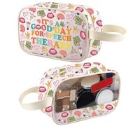 XYANFA Speech Therapy Clear Makeup Bag Speech Therapist Gift Slp Speech Language Pathologist Travel Toiletry Bag Organizer Pouch Cosmetic Bag (SPEECH THERAPY tm)