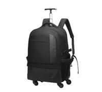 Xyanzi 50L Trolley Backpack for Business, Water-Resistant Rolling Wheeled Backpack for Schooling & Travel,Lightweight Trolley School Bag for Students (Color : Black)