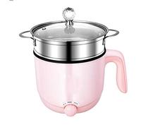 Xyanzi dianzhuguo 1.5L Electric pot Multifunction Home cooking pot Stainless Steel Mini Electric Cooker Steamer 1-2 people 600W (color : With steamer)