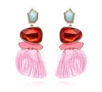 XYAYOU Boho Vintage Statement National Style Tassel Water Heart Leaf Shaped Alloy Long Drop Dangle Earrings, Zinc, No Gemstone