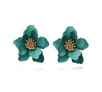XYAYOU Chic Cute Boho Flower Blossom Stud Earrings for Women Flower Shaped Daisy Earrings with Gold Bud, Zinc, No Gemstone