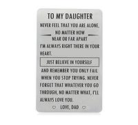 XYBAGS Gifts for Daughter from Dad, To My Daughter Engraved Wallet Card Inserts with Inspirational Quotes, Christmas, Birthday, Graduation, Gift Ideas